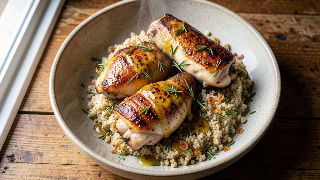 Baked Chicken Thighs and Quinoa Recipe: Savory Herb Roast With Fluffy Protein Pairing