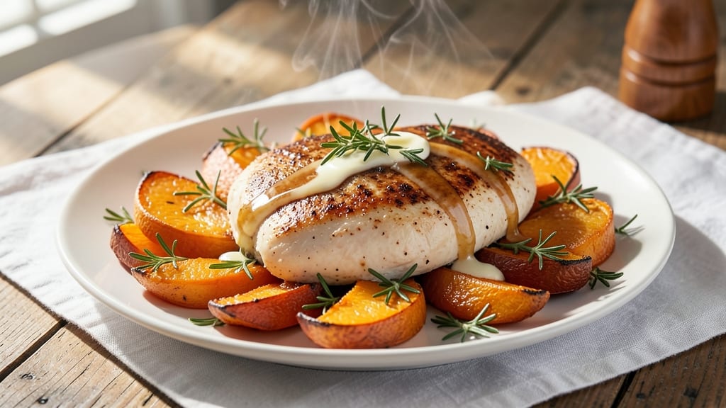 Baked Chicken Breast and Butternut Squash Recipe: Sweet Maple Glaze Meets Savory Roast