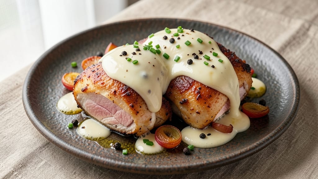 Baked Chicken in White Sauce Recipe: Golden Crust and Silky Creamy Center