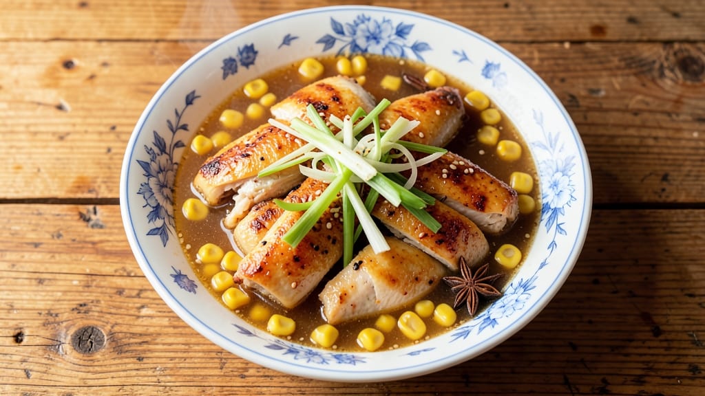 Authentic Chinese Chicken and Corn Soup Recipe: Silky Ginger-Scallion Broth With Chewy Corn Kernels