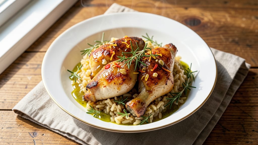 Baked Lemon Chicken and Orzo Recipe: Bright Citrus Crust Over Creamy Pasta