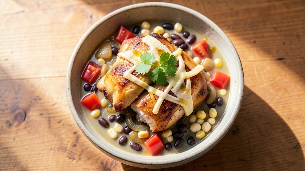 BJ's Chicken Tortilla Soup Copycat Recipe: Smoky Black Bean and Corn Swirls