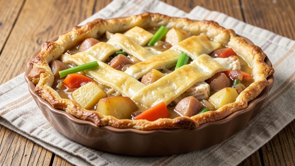 Campbell's Cream of Chicken Pot Pie Recipe: One-Pan Comfort With Crispy Celery Crown