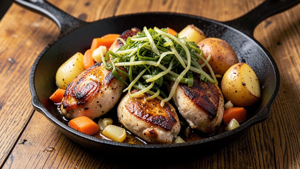 Chicken, Sauerkraut, and Potatoes Recipe: Hearty German-Style One-Pan Dinner