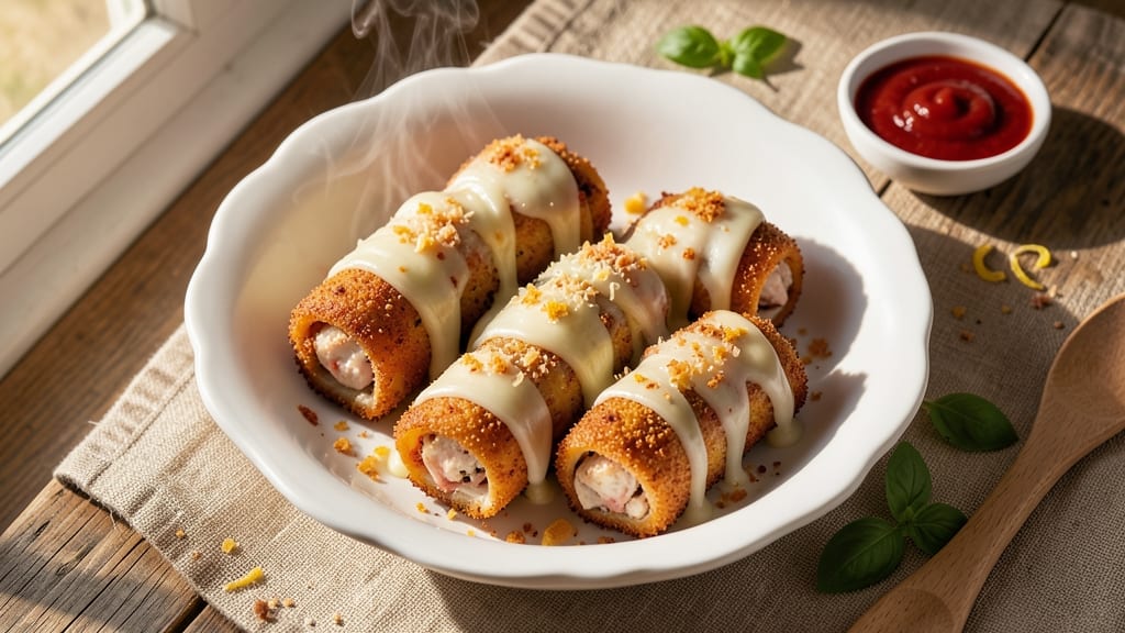 Baked Mozzarella Chicken Rolls Recipe: Golden Crust, Stringy Cheese Pulls