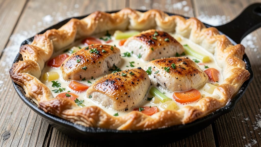 America's Test Kitchen Cast Iron Chicken Pot Pie Recipe: Flaky Top, Creamy Filling, One-Pan Magic