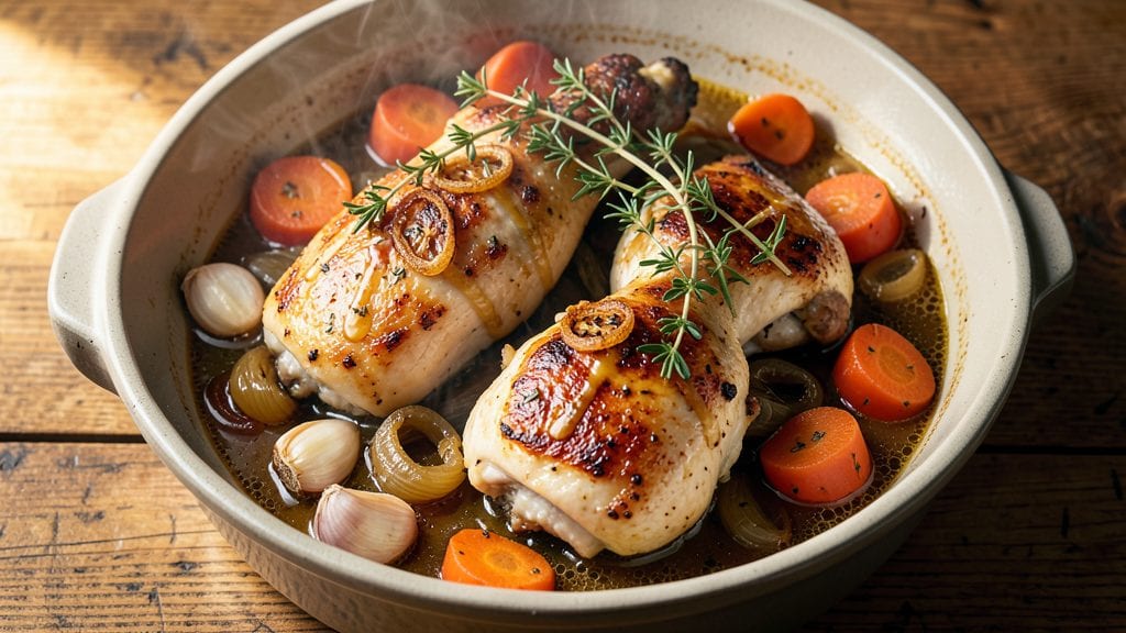 German Chicken Recipe: Beer-Braised Crispy Skin and Juicy Centers