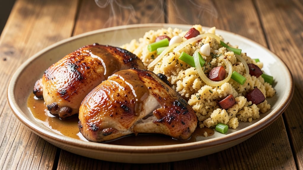 Paula Deen's Chicken and Dressing Recipe: Golden Crisp Celery Crown Over Creamy Herb Bliss
